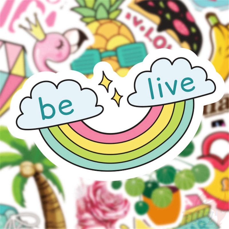 ❉ Ins - Fashion Series 05 Giấy và decal dán tường ❉ 50Pcs/Set Mixed Luggage Laptop Skateboard Doodle Stickers