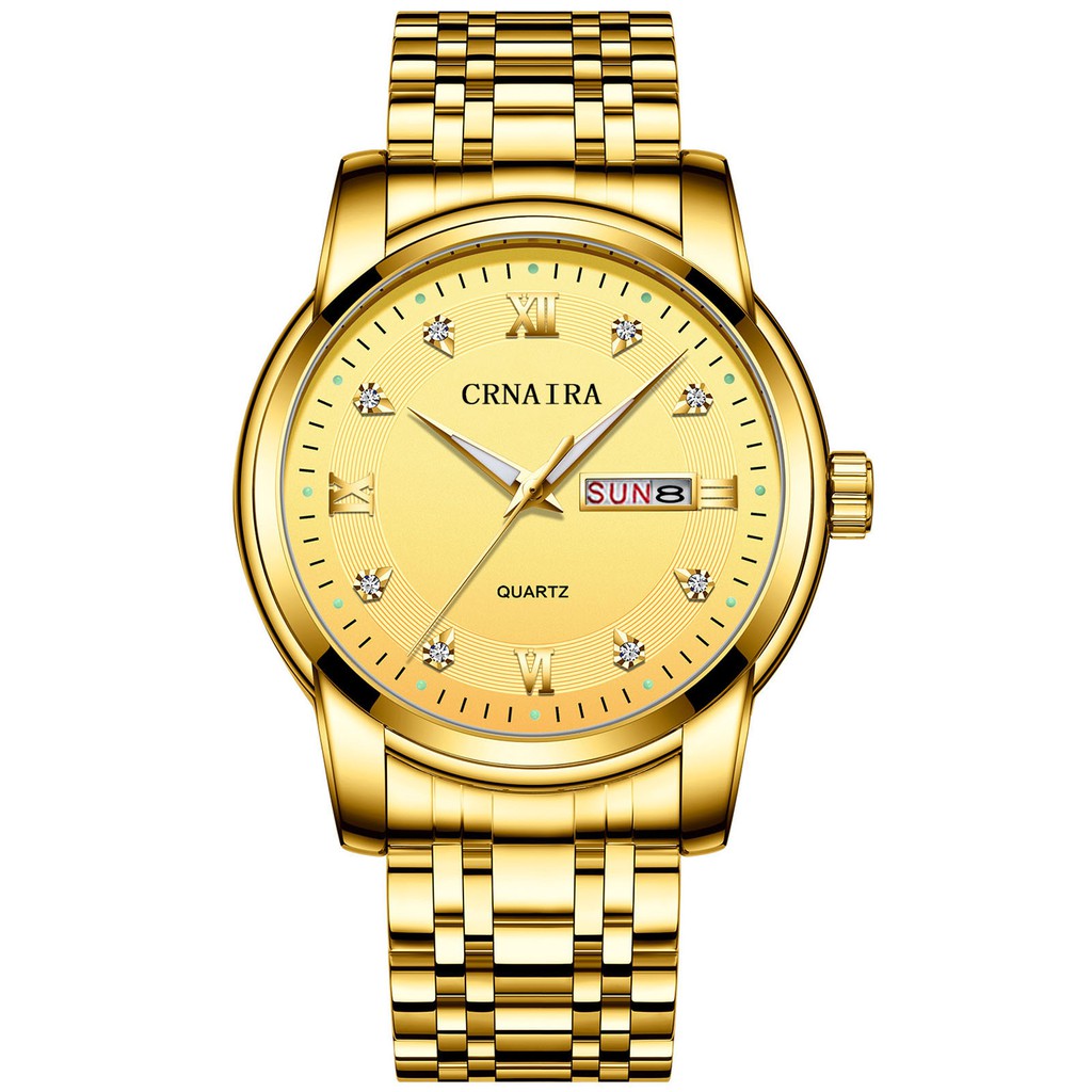 Đồng Hồ Nam CRNAIRA C686 DOanh Nhân 2019 CHạy 2 Lịch Dây hợp Kim Thép Cao Cấp_Full Box