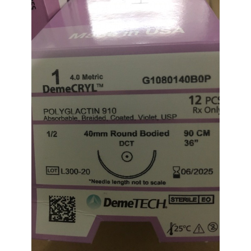 Chỉ phẫu thuật tự tiêu Polyglactin 910 – DemeCRYL (Sz từ 1-4)