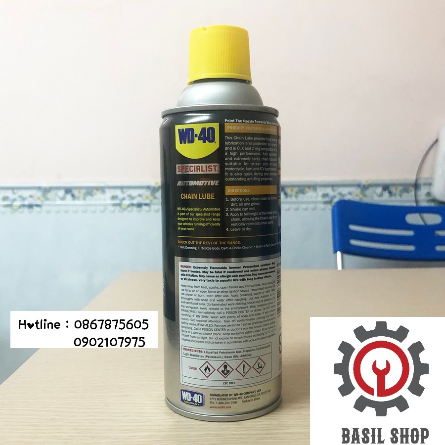 Dầu sên và xích WD-40 Chain Lube 360ml 35102