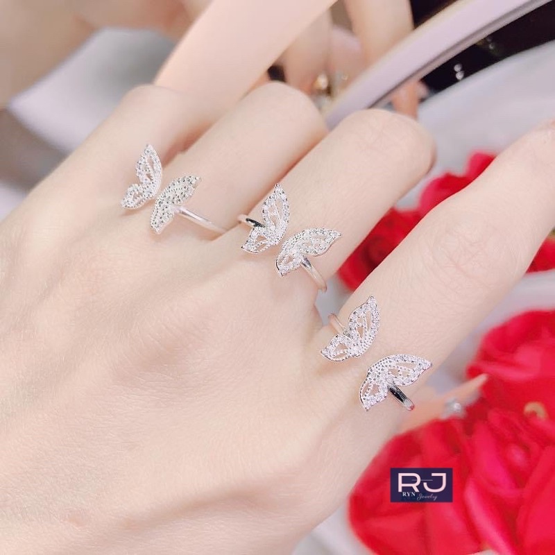 Nhẫn bạc Ý ghép hình bướm hàng bóng đẹp Ryn Jewelry siêu HOT đã #RESTOCK