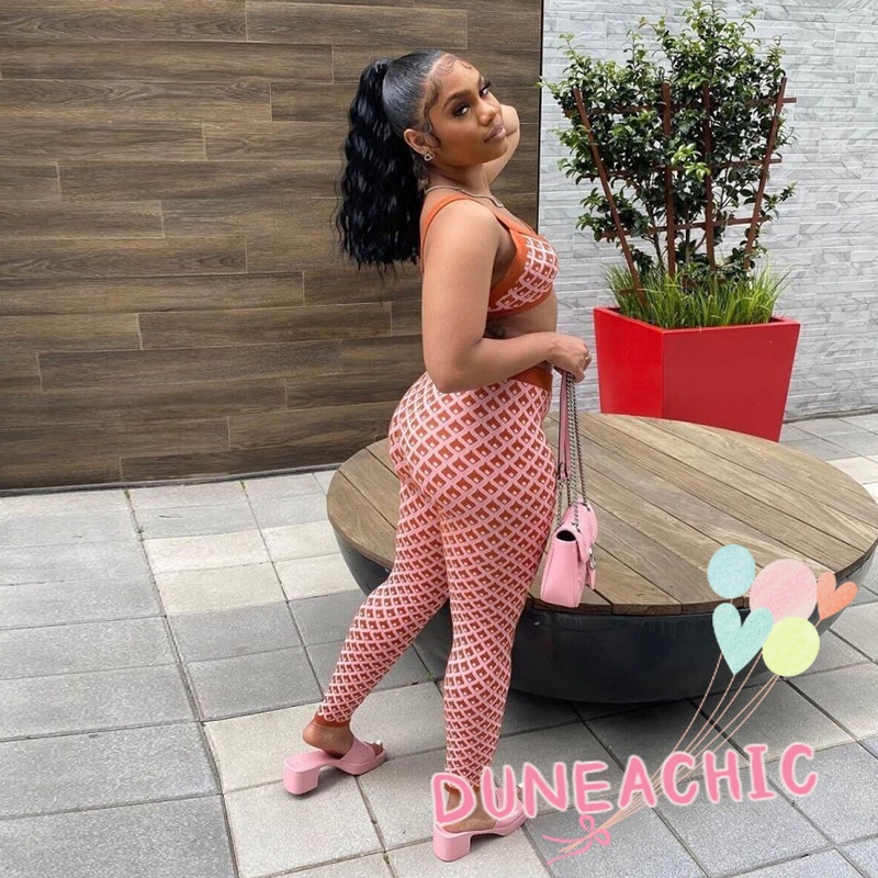 DUNEA Set Áo 2 Dây Lửng + Quần Dài Ống Rộng Thời Trang Nữ