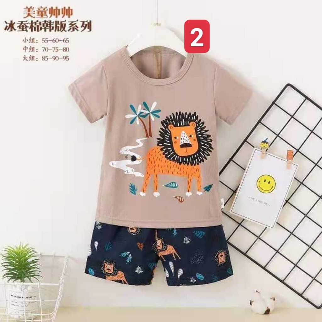 Bộ quần áo bé trai mùa hè hàng quảng châu, vải 100% cotton thoáng mát xh cân nặng từ 16-24kg (4-7 tuổi)