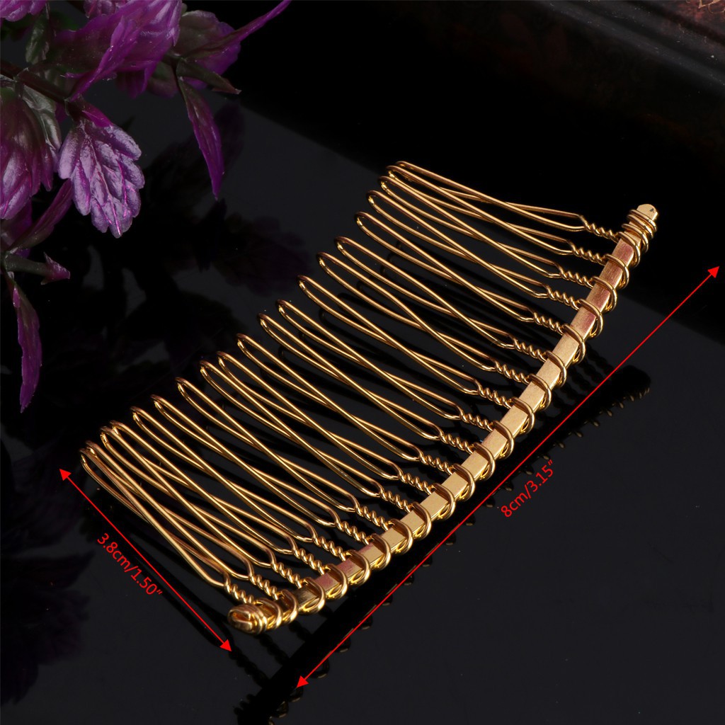 Trâm cài tóc kim loại 20 răng cho cô dâu