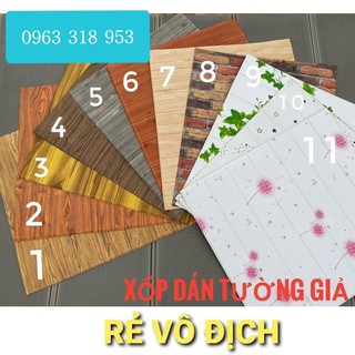 Xốp Dán Tường 3D Giả Gỗ 🥑SALE SẬP SÀN 🥑 Loại 1, Khổ Lớn 70x 70 CM, Chống nóng, Chống thấm