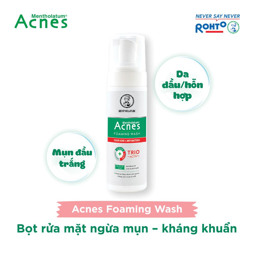 Sữa Rửa Mặt Acnes Tạo Bọt Sạch Da Ngừa Mụn 150ml Foaming Wash Rohto - Srm Salicylic Acid Kiểm Soát Nhờn Kháng Khuẩn Dezy