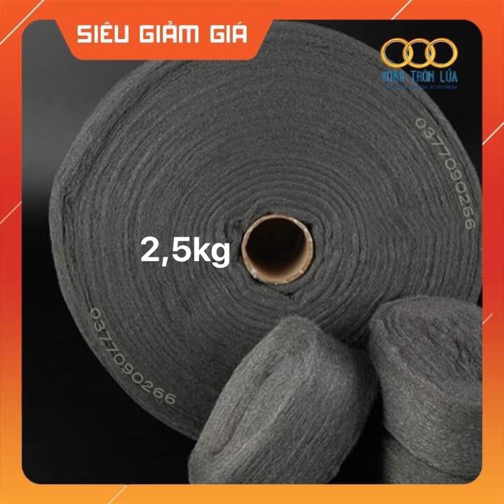 Steel Wool, Bùi Nhùi Thép Cuộn 2,5kg - Dày 4 Lớp [Shop Vòng Tròn Lửa]