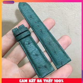 Dây đồng hồ da bụng đà điểu - Xanh cổ vịt