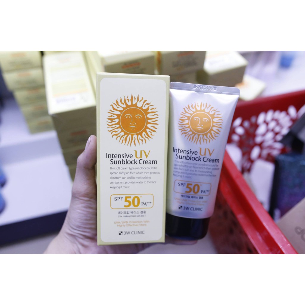 [ CHÍNH HÃNG ] Kem Chống Nắng 3W CLINIC INTENSIVE UV SUNBLOCK CREAM SPF50 PA+++ 70ml