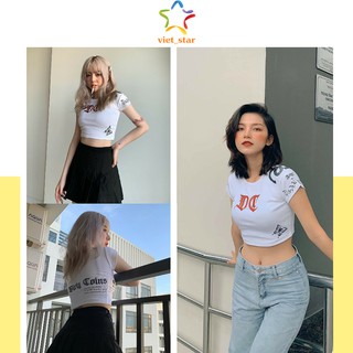 Áo croptop butterfly d.g body ôm mềm mát - viet_star