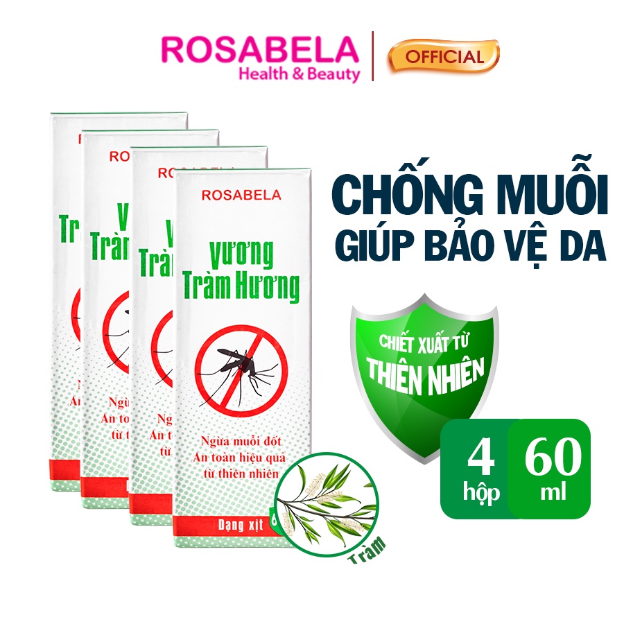 Combo 4 xịt chống muỗi cho bé Vương Tràm Hương, chiết xuất từ thiên nhiên, an toàn cho trẻ, ngăn ngừa muỗi đốt