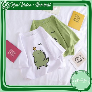 Áo thun UNISEX KHỦNG LONG XANH GÀ VÀNG HI Freesize