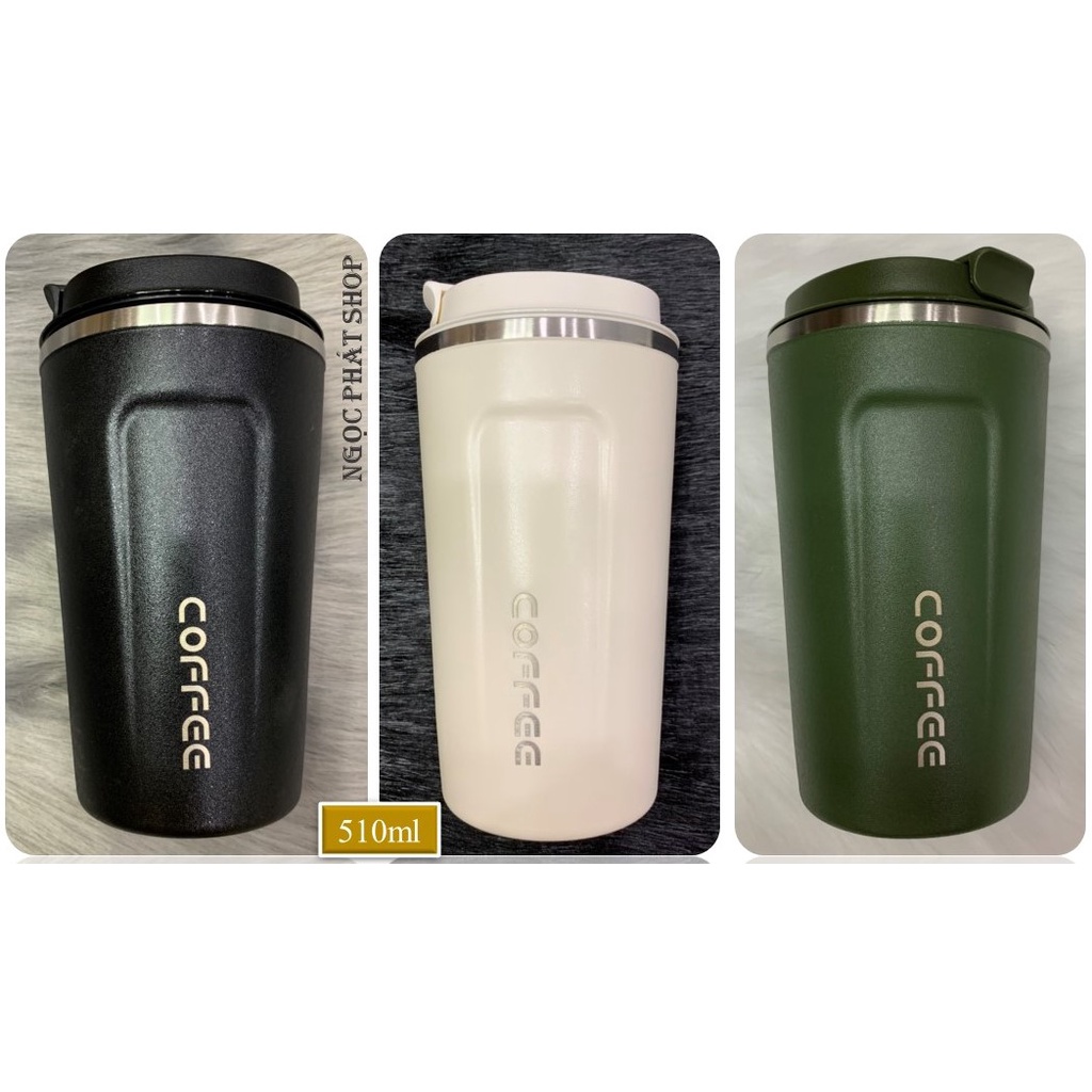 Bình giữ nhiệt, bình coffee Inox 2 lớp SUS 304 nắp bật tiện dụng 510ml