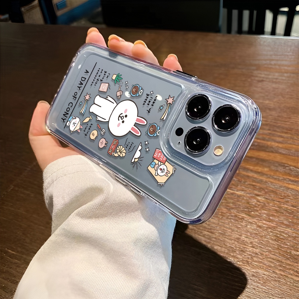 Ốp Điện Thoại Trong Suốt Hình Gấu Thỏ Cony Cho iphone 14ProMax 14Plus 13 11 12 7Plus X XR XS Max