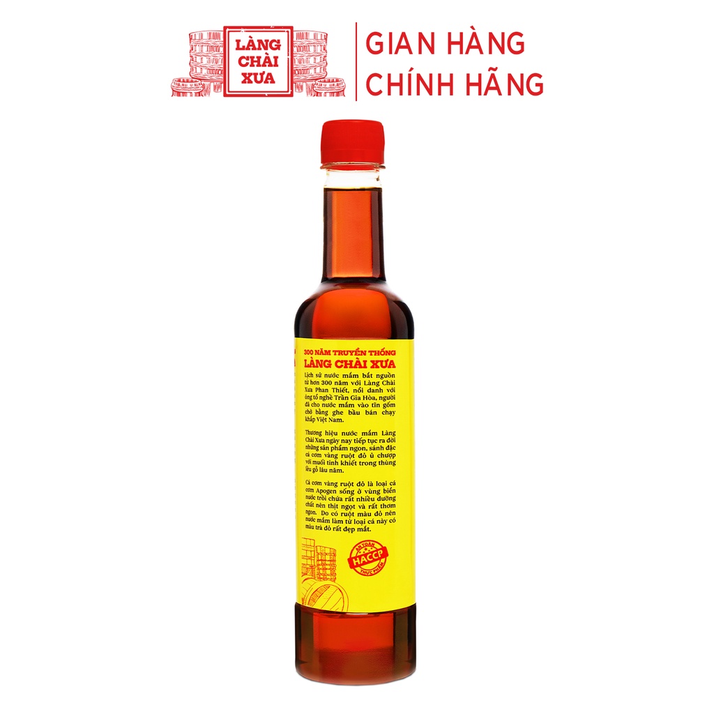 Thùng 6 chai nước mắm nhỉ cá cơm vàng ruột đỏ Làng Chài Xưa 525ml/chai cá ngon vùng nước trồi 300 năm truyền thống