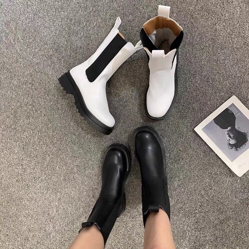 Giày boot ulzzang không khoá không dây Bốt Martin Cổ SIÊU CAO Đế Dày Thời Trang Trẻ Trung Cá Tính