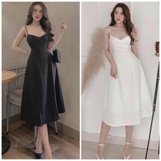 Đầm đen hai dây v3 đi tiệc - đi biển - đi dạo phố