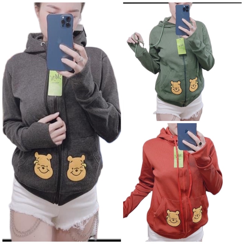 Áo Khoác Nữ Thêu Hình Gấu Cao Cấp Chất Dày Hàng Chuẩn Shop