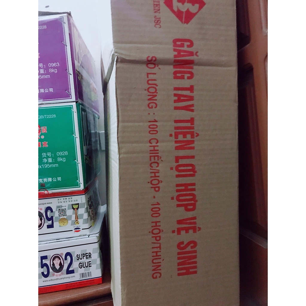 1 hộp găng tay nilong đa năng loại 1 Long Biên dùng 1 lần, hộp đủ 100 chiếc