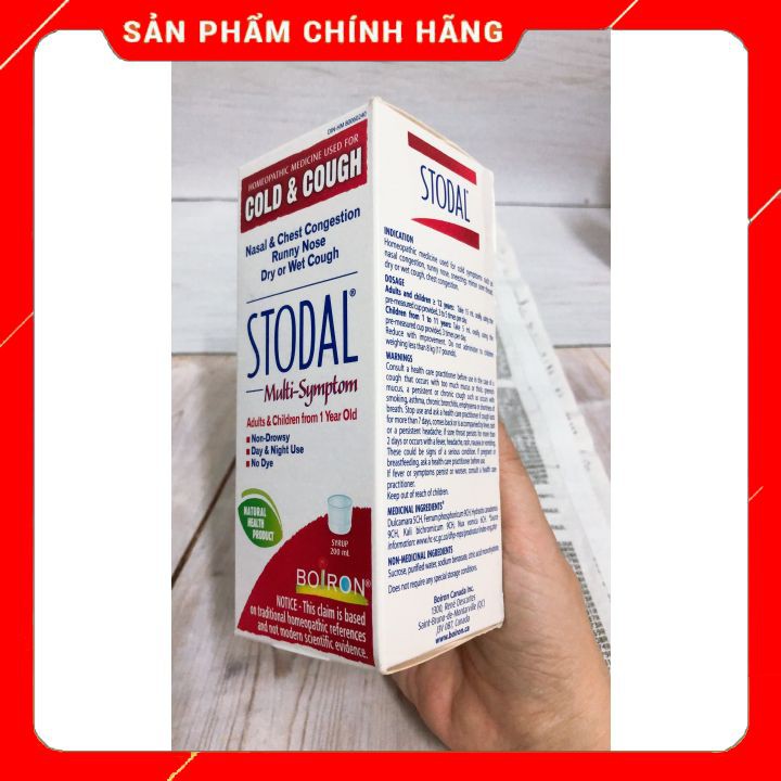 SIRO STODAL (đỏ) COLD & COUGH Giúp giảm triệu chứng HO - CẢM - SỐT - CHẢY MŨI cho bé từ 1 tuổi trở lên và người lớn