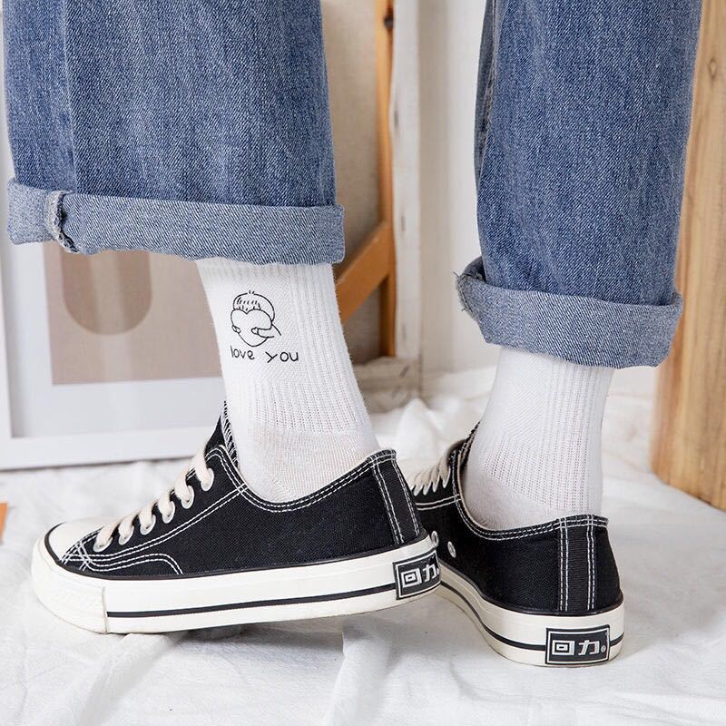 Vớ Thể Thao Ống Lửng Màu Sắc Trơn Phong Cách Hàn Quốc Cho Nam Và Nữ