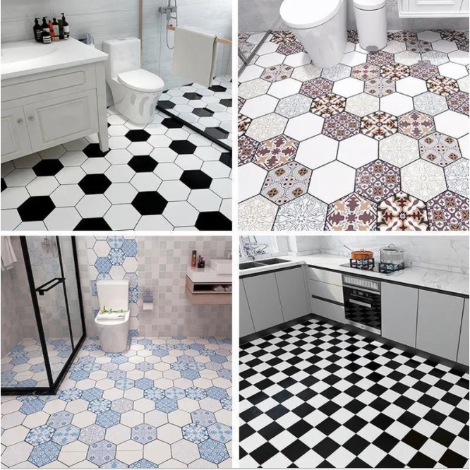 1 mét decal giấy dán sàn dán nền nhà có keo sẵn khổ 60cm