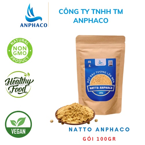 Bột Đậu Tương Lên Men Không Biến Đổi Gen Natto Anphaco Gói 100g Giàu Vitamin, Khoáng chất, Đạm lành Cho Người Ăn Chay