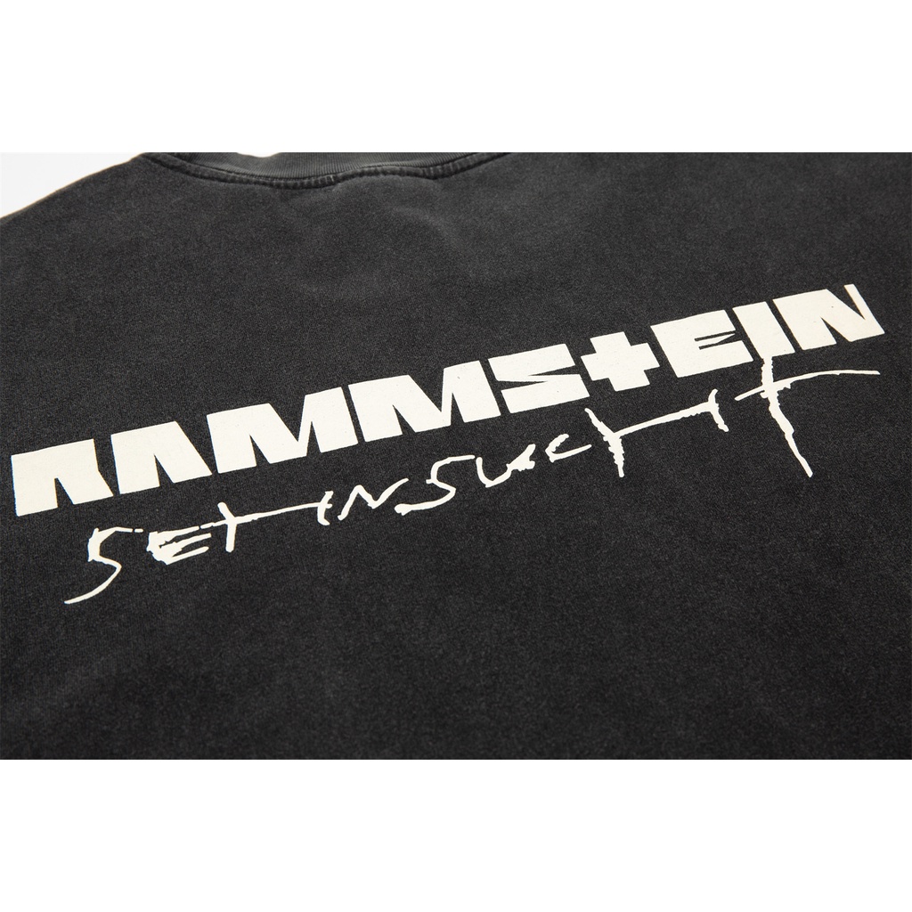 RAMMSTEIN German chariot retro old character head print short-sleeved high street loose casual couple with the same T-shirt