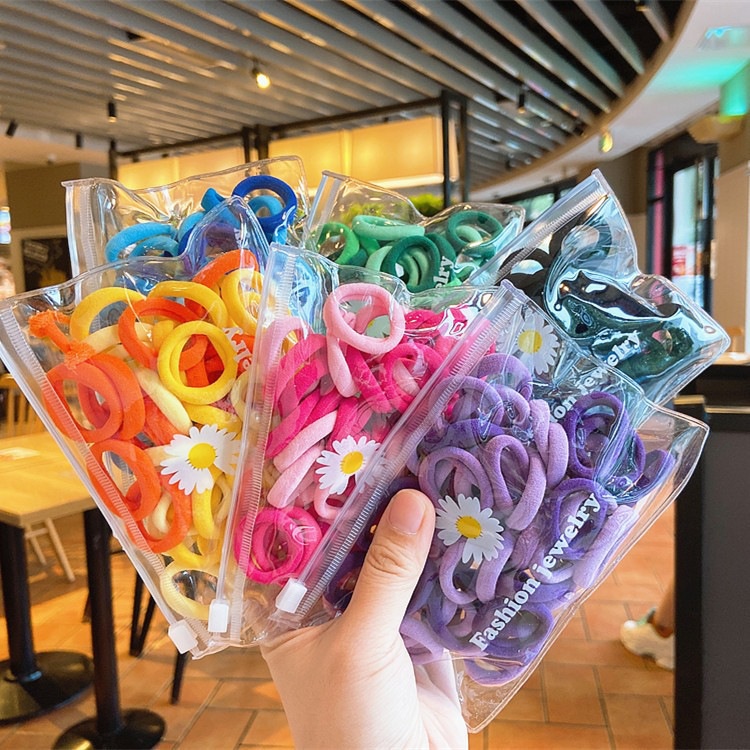 50 dây buộc tóc co giãn nhiều màu dành cho bé