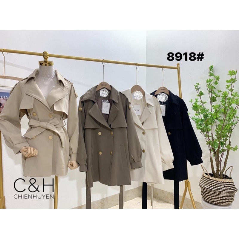 Áo khoác Mangto dáng lỡ cúc đồng hàng Quảng Châu