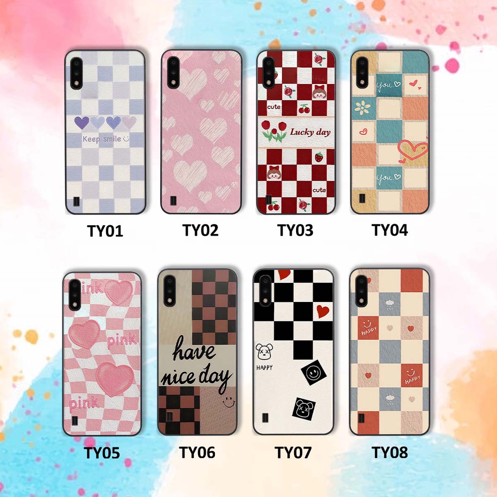 Ốp Samsung A01 / A02 caro trái tim cá tính, thời trang siêu đẹp, siêu phong cách