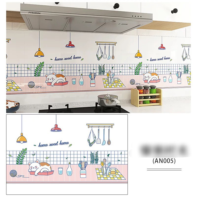 1m dài x 60cm rộng Decal dán bếp tráng nhôm chống dầu mỡ - PN001
