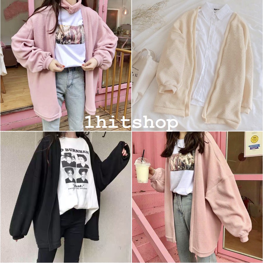 Áo Cardigan TRƠN 2 MÀU Ulzzang Unisex (Mix được 2 Kiểu) 1hitshop