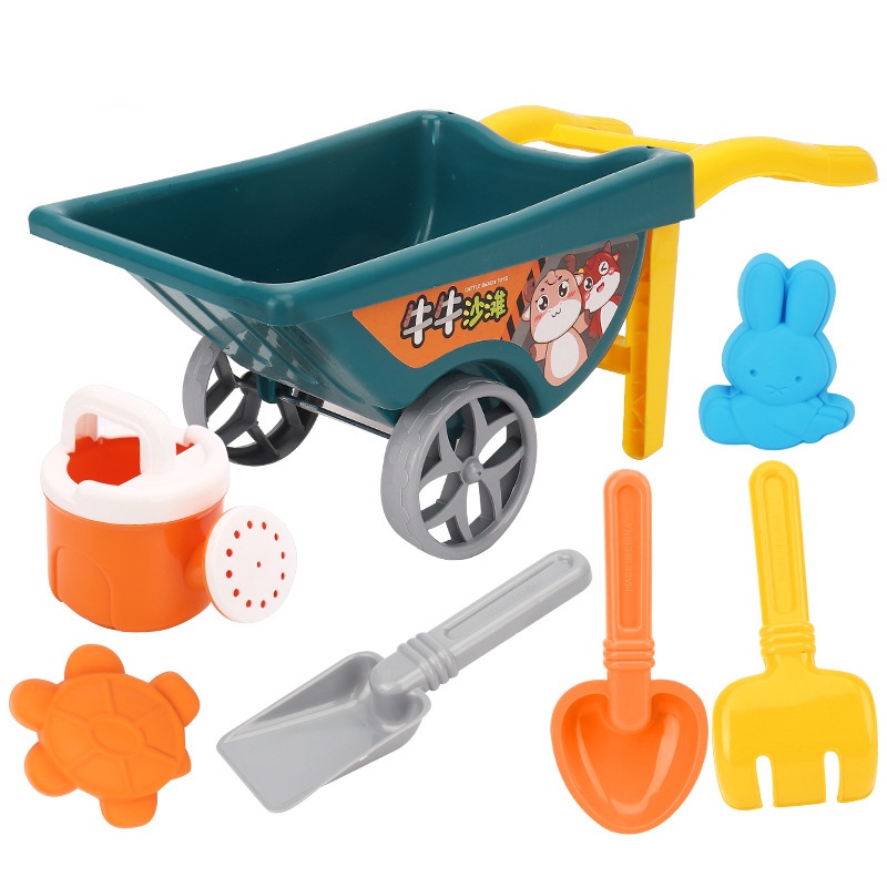 ZHAN QI TOYS Bộ đồ chơi bãi biển gồm xe và dụng cụ xúc cát dành cho trẻ em