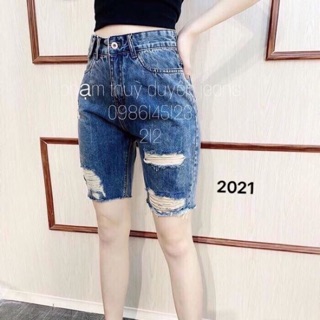 Quần xooc bò rách gối -L
