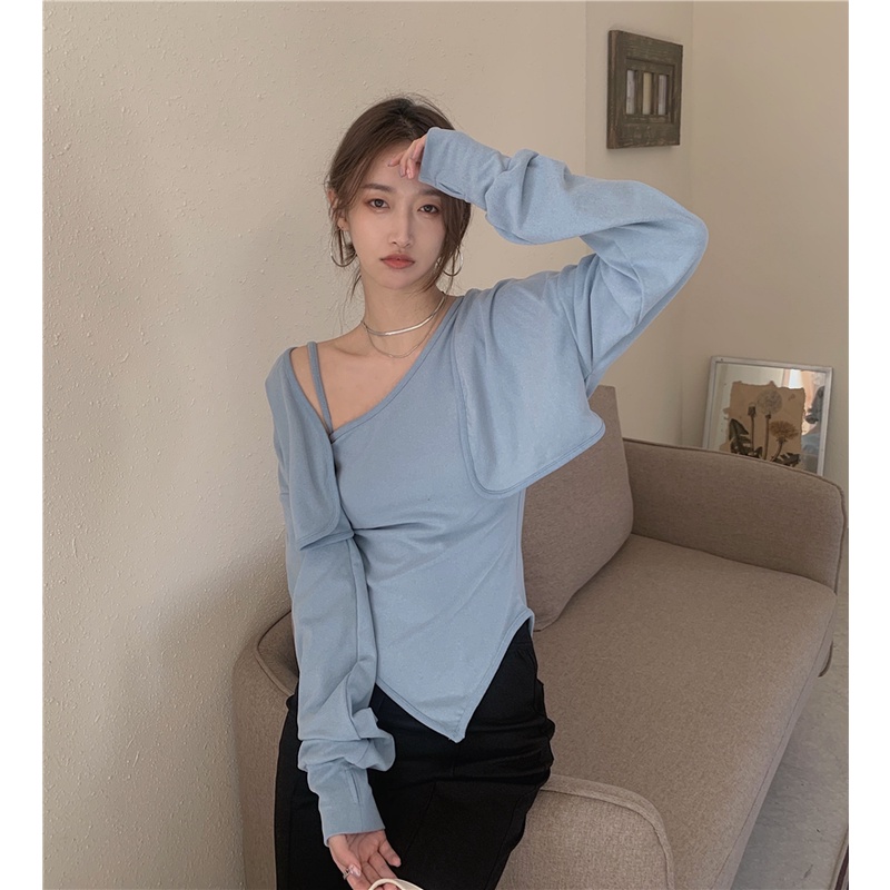 Set áo khoác cardigan tay dài dáng rộng ngắn và áo kiểu không tay phong cách Hàn Quốc thời trang dành cho nữ