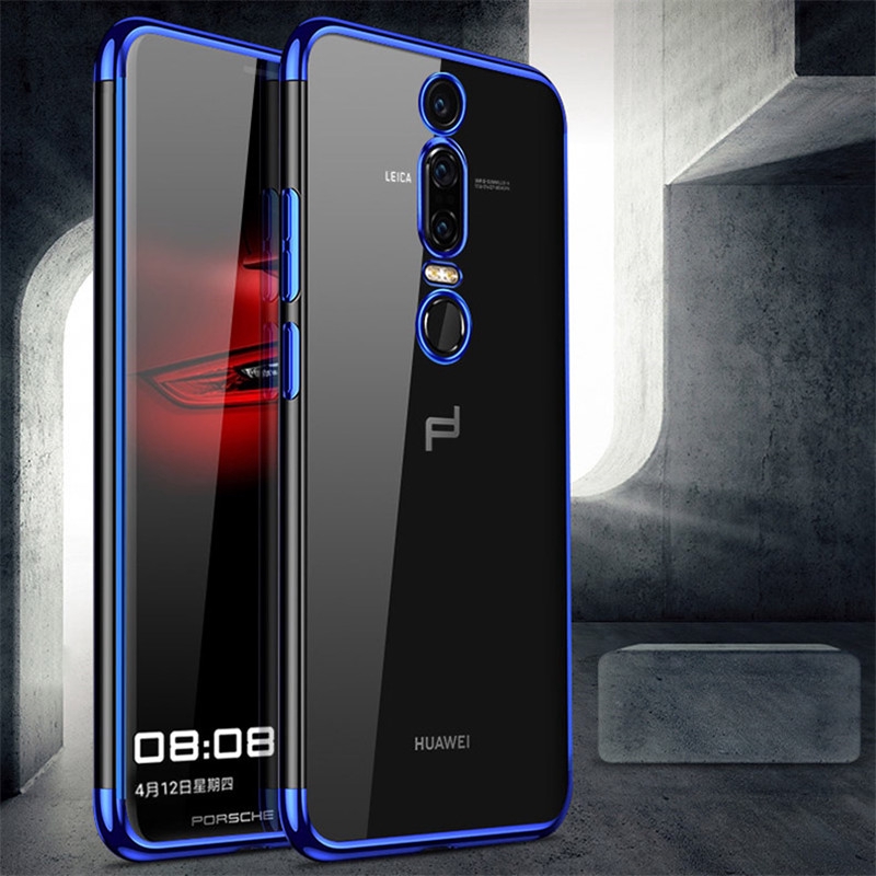 Ốp Lưng Silicone Trong Suốt Viền Màu Cho Huawei Mate 30 Nova 5i 5 4 Pro P20 Lite 2019