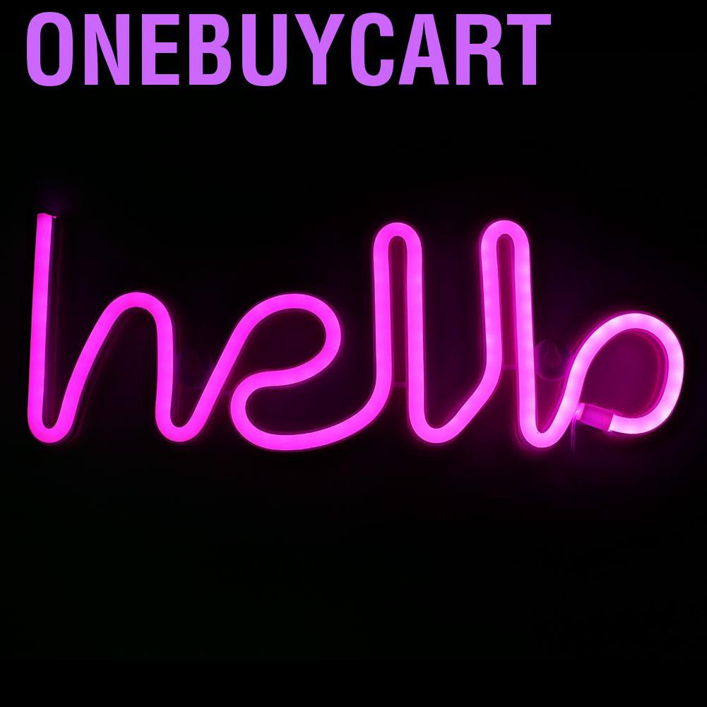 Onebuycart Unique Hello English Letter Shape LED Light Decorative for Proposal Birthday Party Home