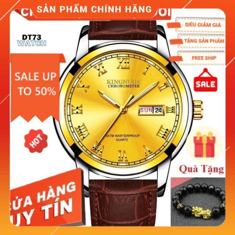 Đồng Hồ Nam KINGNOUS K-1758 Dây Da Cao Cấp,chống vô nước,Chống Xước,Có Dạ Quang