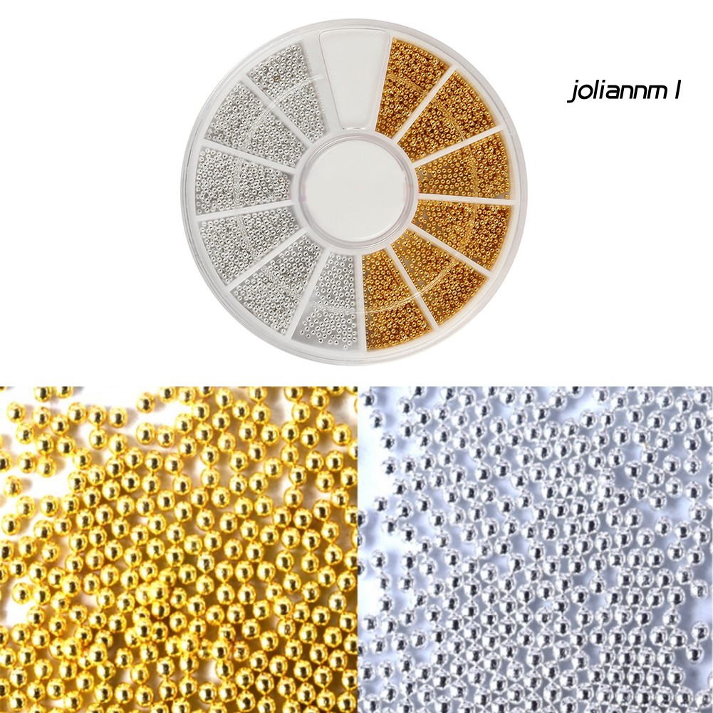 Hộp Hạt 3D Mini Màu Bạc Và Vàng Dành Cho Trang Trí Móng Tay