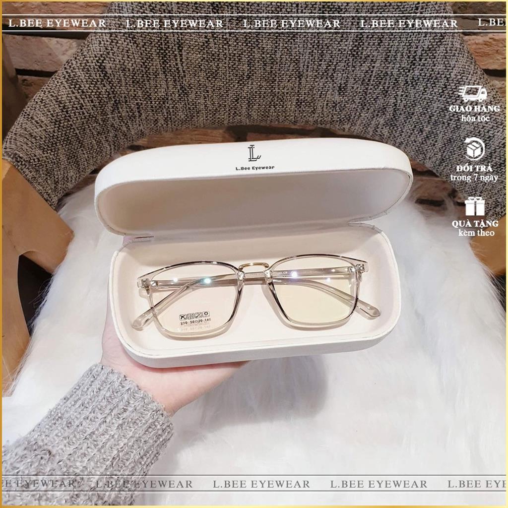 Kính gọng cận nam nữ thời trang hàn quốc L.BEE GLASSES, gọng kính vuông chất liệu nhựa dẻo cao cấp MSP 21LG0
