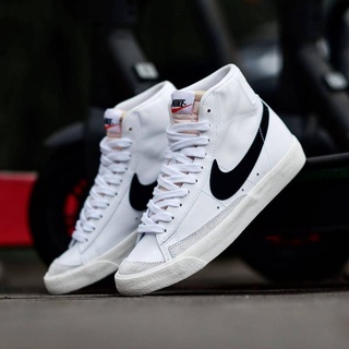 Giày n blazer 77 mid vintage white black