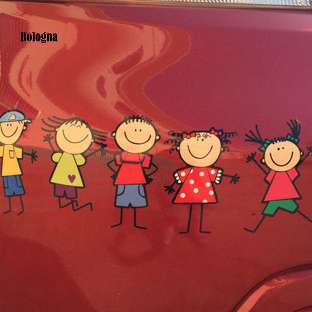 Sticker dán trang trí xe hơi hình bé trai &amp; bé gái