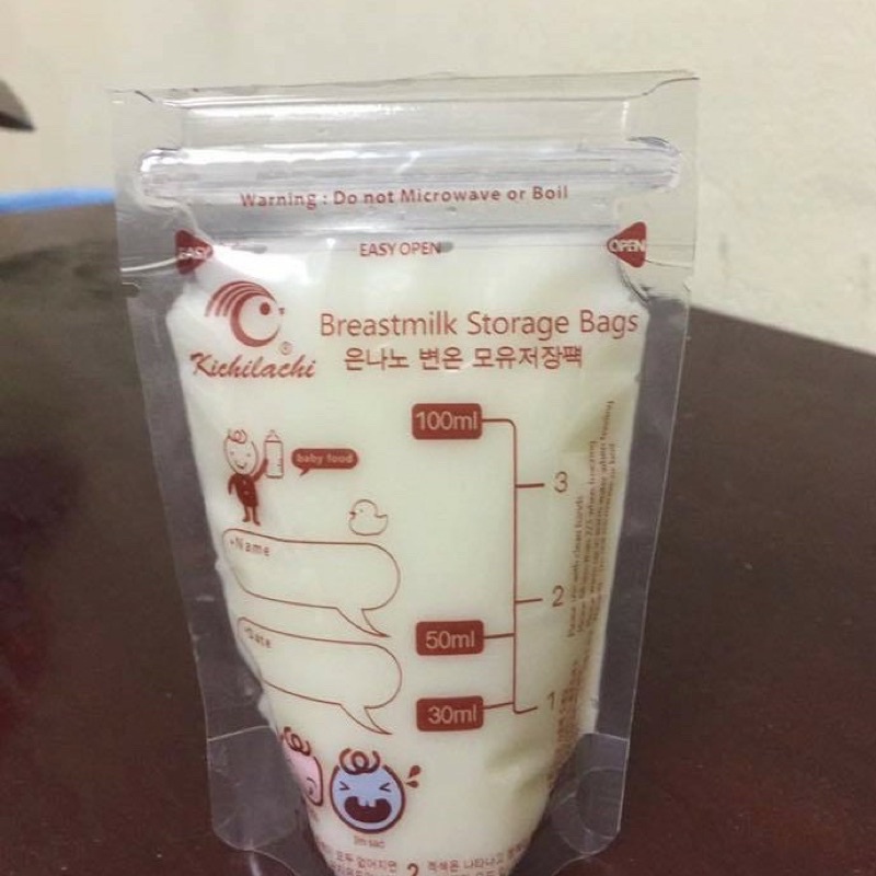 Hộp 30 túi trữ sữa Kichi 100ml mẫu mới
