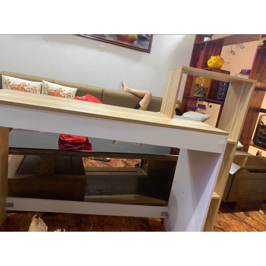 Bàn học sinh viên, bàn làm việc kèm kệ sách thông minh giá rẻ từ gỗ MDF phủ Melamine 100 x 40 x 73 TAGO ND12