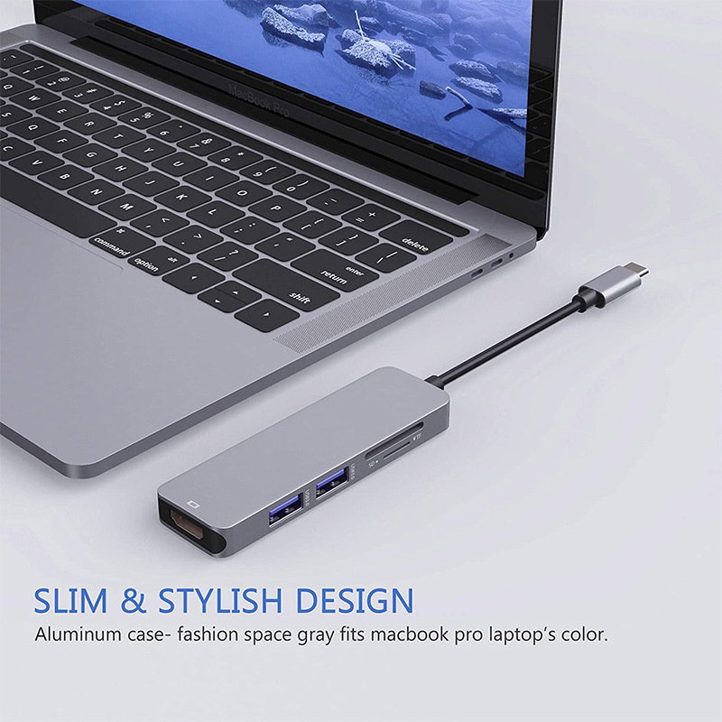 Hub chia USB Type-C 5 Cổng HDMI/2*USB 3.0/SD/TF | WebRaoVat - webraovat.net.vn