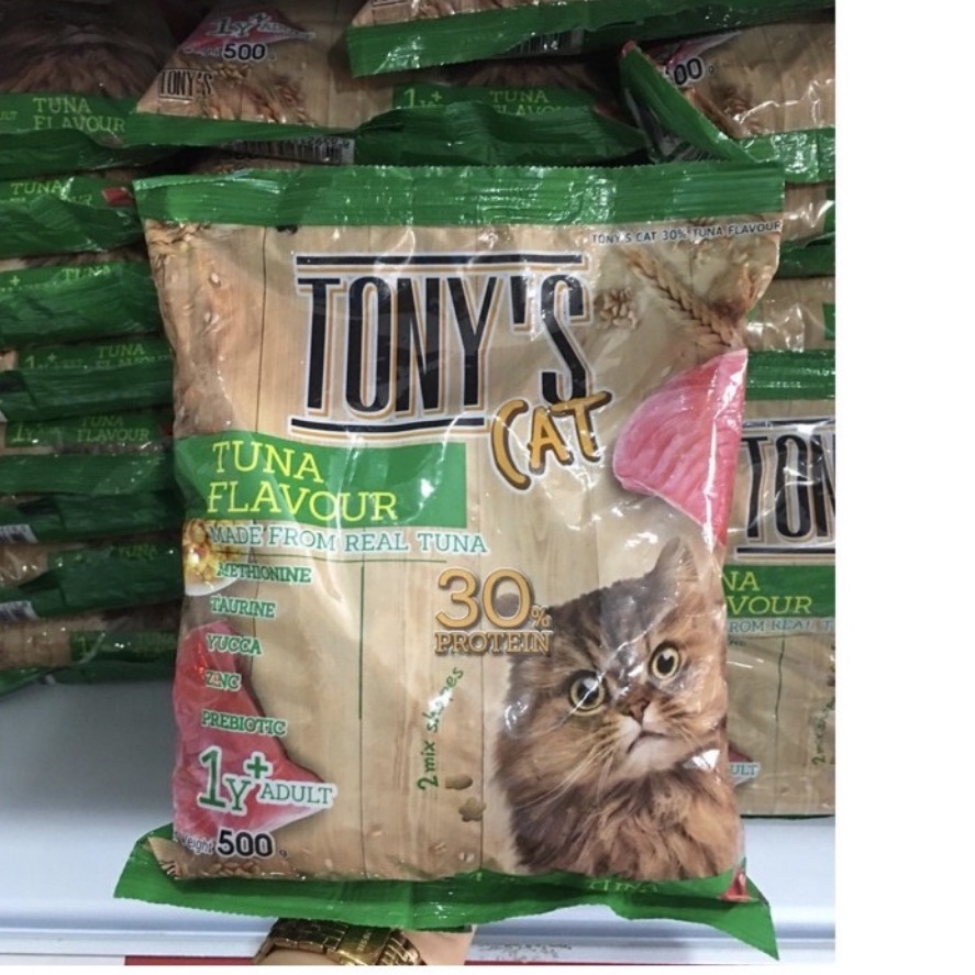 Thức ăn cho mèo dạng hạt Tony Cat túi 500g