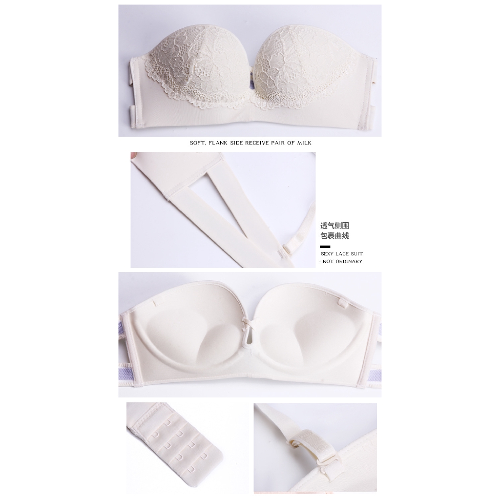 Bộ áo ngực không dây + quần lót phối ren quyến rũ cho nữ (Có bán lẻ áo ngực) | BigBuy360 - bigbuy360.vn