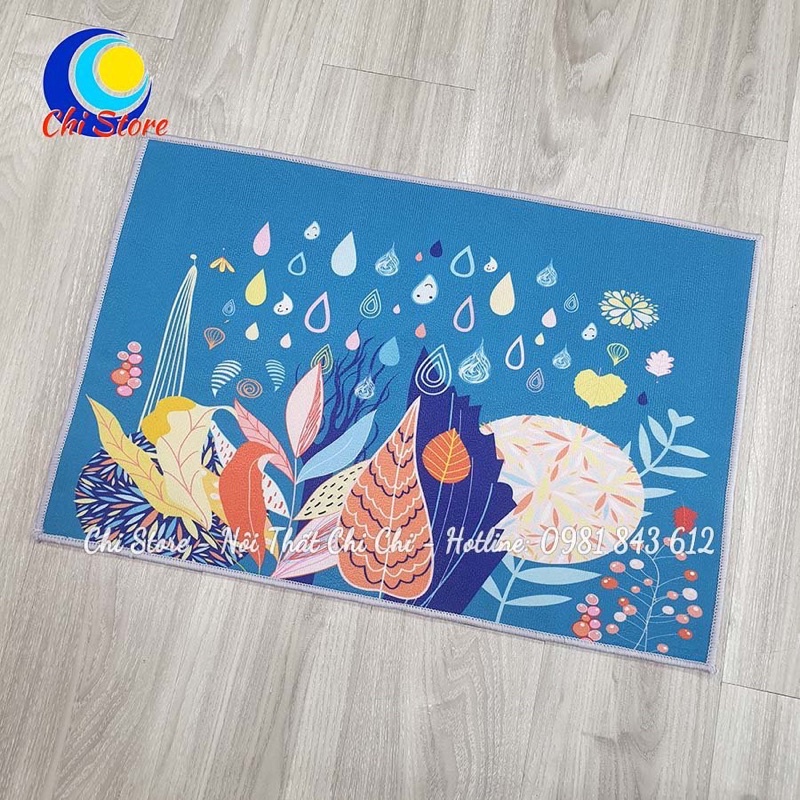 Thảm Bếp 3D Trang Trí Nhà Bếp, Thảm Lau Chân(60x40cm) Có Đế Chống Trơn Trượt, Thảm Trải Nhà Tắm