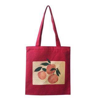Túi Tote Vải Canvas Quả Đào Cute